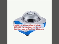 Portable Lab Mini Centrifuge, 6/8 Tubes, 4000 RPM, Compact Design for Sample Separation, Ideal for Small Labs & Research
