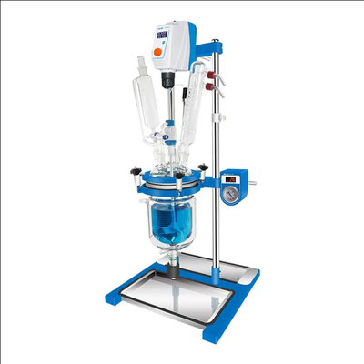 Medical instrument Vacuum Glass Reactor 1L 2L 5L Mixing Glass Reactor Variable frequency speed control glass reaction